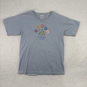 Vintage Desert Heat Embroidered Flowers Cheboygan Michigan T Shirt Womens Small